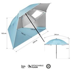 Parasol plażowy NILS CAMP NC17114 2w1 XXL 240 cm Niebieski