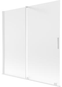 Mexen Velar parawan nawannowy 2-skrzydłowy rozsuwany 160 x 150 cm, szron, biały - 896-160-000-31-20