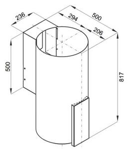 Okap GLOBALO Roxano 39.1 Czarny 485m3/h 63dB klasa B