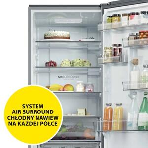 Lodówka HAIER 3D 60 Seria 3 HTR3620CNMG No Frost 205cm Srebrna