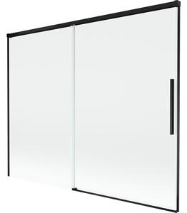 Mexen Rox parawan nawannowy 2-skrzydłowy rozsuwany 190 x 150 cm, transparent, czarny - 8C9-190-001-70-00