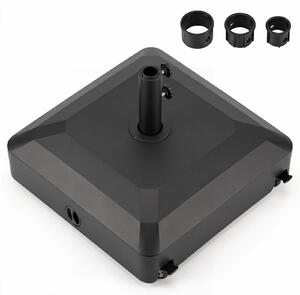 Stojak na parasole marki KOMFOTTEU, stojak na parasole z kókami, moliwo napenienia wod i piaskiem do 68 kg, podstawa parasola wykonana z tworzywa sztucznego, pasujca do supków o rednicy 32/38/48 mm, uchwyt na parasol do ogrodu, kolor czarny
