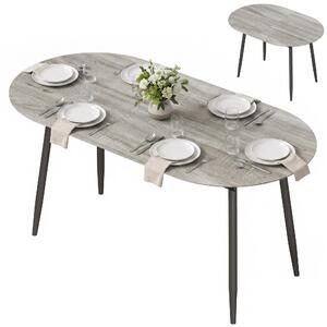 Stół jadalny HOMCOM, rozkładany, wymiary 120-160x80 cm, stół do jadalni dla 4-6 osób, kolor: szary
