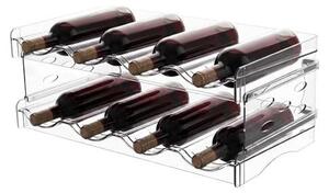 Regał organizer na butelki lodówkę 2 poziomowy stackable 8 butelek