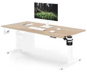 Duże biurko sit-stand do pracy Aria 160×80 cm, dąb sonoma/biały