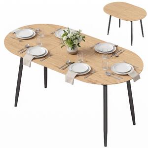 Stół jadalny HOMCOM, rozkładany, wymiary 120-160x80 cm, przeznaczony dla 4-6 osób, kolor dąb