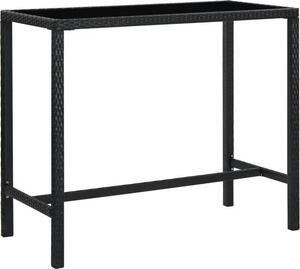 TALCUS Meble Ogrodowe Stół Barowy Czarny 130x60x110 cm Rozmiar Poli Rattan i Szkło