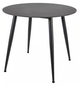 Okrągły stół jadalny RION 90 cm z blatem ceramicznym, czarny marmur