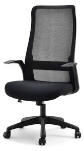 Wygodny fotel komputerowy werner czarny z tkaniny mesh na czarnej nodze