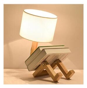 Kremowa lampa stołowa z litego drewna (wysokość 46 cm) WoodenMan – Squid Lighting