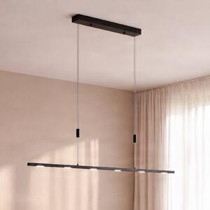 Lampa wisząca Stakato Lucande, możliwość ściemniania, czarny, salon / jadalnia, metal, nowoczesny