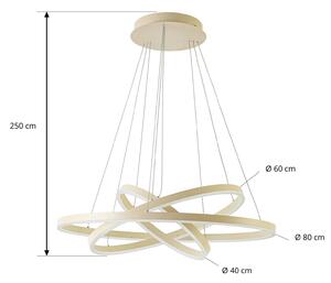 Lampa wisząca Albiona Arcchio, możliwość ściemniania, kremowy / amber, metal, nowoczesny