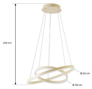 Lampa wisząca Albiona Arcchio, możliwość ściemniania, kremowy / amber, kuchnia, metal, nowoczesny