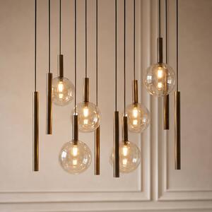 Lampa wisząca Lumavia Lucande, możliwość ściemniania, brązowy / rdzawy, salon / jadalnia, szkło, nowoczesny
