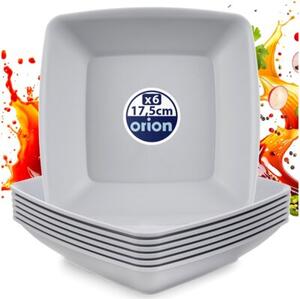 Talerze obiadowe głębokie plastikowe szare SANDY 17,5 cm, 500 ML 6 szt