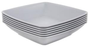 Talerze obiadowe głębokie plastikowe szare SANDY 17,5 cm, 500 ML 6 szt