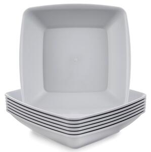 Talerze obiadowe głębokie plastikowe szare SANDY 17,5 cm, 500 ML 6 szt