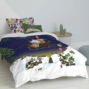 Dziecięca bawełniana poszwa na kołdrę i poduszkę Mr. Fox Merry Christmas, 140x200 cm