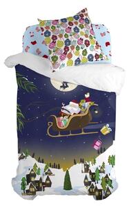 Dziecięca bawełniana poszwa na kołdrę i poduszkę Mr. Fox Merry Christmas, 140x200 cm