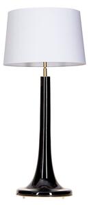 Efektowna lampa stołowa Lozanna - czarna, biały abażur, szklana