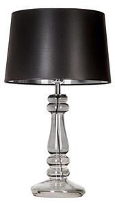Efektowna lampa stołowa Petit Trianon - szara, czarny abażur