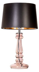 Szklana lampa stołowa Petit Trianon - czarny abażur, elegancka