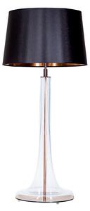 Elegancka lampa stołowa Lozanna - szklana, czarny abażur