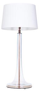 Elegancka lampa stołowa Lozanna - transparentna podstawa, biały abażur
