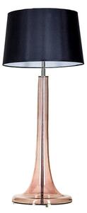 Szklana lampa stołowa Lozanna - miedź, czarny abażur