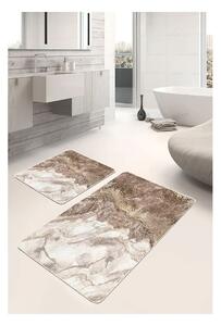 Brązowe dywaniki łazienkowe zestaw 2 szt. 60x100 cm – Mila Home