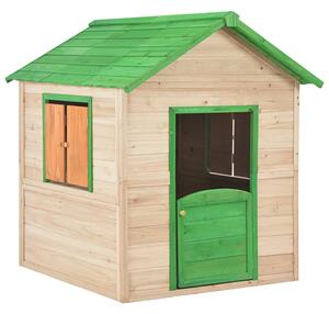 Domek do zabawy dla dzieci, drewno jodłowe, zielony