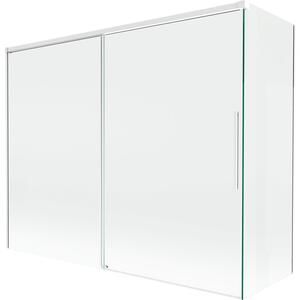 Mexen Rox parawan nawannowy 2-skrzydłowy rozsuwany 190 + 80 x 150 cm, transparent, biały - 8C9-190-080-20-00