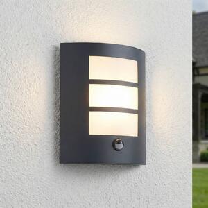 Lampa zewnętrzna z czujnikiem ruchu Vimal Lindby, możliwość ściemniania, czarny, aluminium, nowoczesny