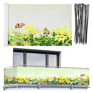 Żółto-zielona plastikowa osłona balkonowa 500x85 cm Butterfly – Maximex