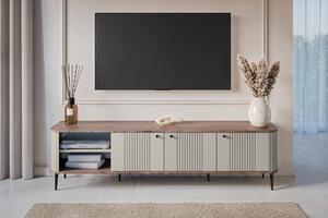 Szafka RTV Vesper 3D 187 cm - kaszmir / orzech / czarne nogi