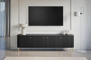 Szafka RTV Vesper 4D 187 cm - czarny / złote nogi