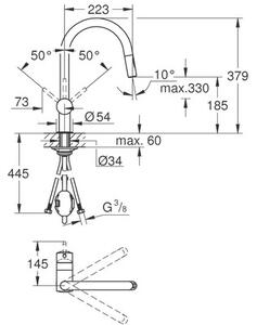 Bateria kuchenna GROHE Minta 32321DL2 Miedziane zÅoto