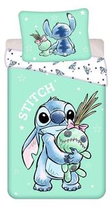 Miętowa bawełniana pościel dziecięca jednoosobowa 140x200 cm Lilo & Stitch "Buddies" – Jerry Fabrics