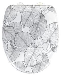 Czarn-biała wolnoopadająca deska sedesowa Wenko Samoa, 38x42 cm