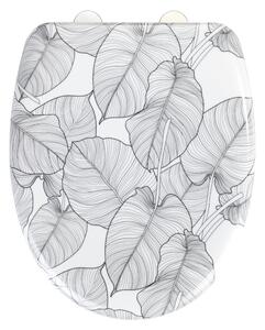 Czarn-biała wolnoopadająca deska sedesowa Wenko Samoa, 38x42 cm