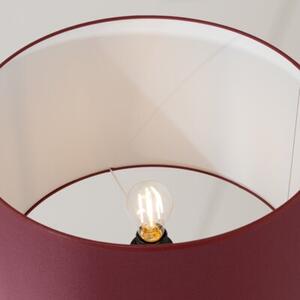 Lampa stojąca podłogowa z abażurem burgundowym trójnóg drewniany 1xE27 15W NATT Sollux Lighting