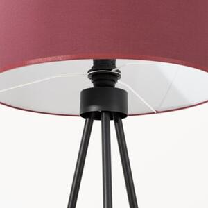 Lampa stojąca podłogowa z abażurem burgundowym trójnóg 1xE27 15W NEVIA Sollux Lighting
