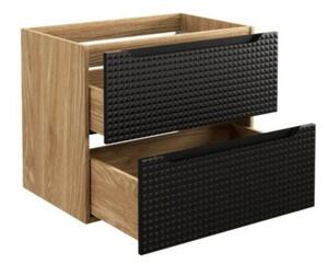 Szafka pod umywalkę LUXOR BLACK 82-70-2S 70cm dąb olejowany/czarna