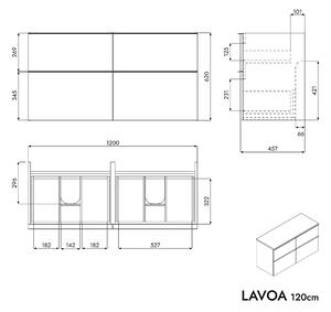 Szafka pod umywalkę nablatową LAVOA 120 cm