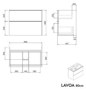 Szafka podumywalkowa LAVOA 80 cm