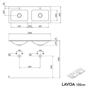 Szafka podumywalkowa LAVOA 120 cm