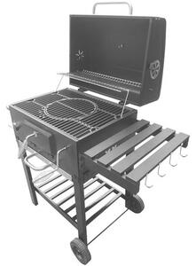 Grill ogrodowy węglowy BOTTARI Vulcano Zamykany, żeliwny ruszt, komin, kółka, termometr