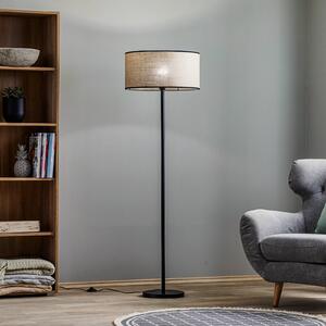 BRITOP Lampa stojąca Tubo tekstylny klosz, beżowa, Ø45 cm