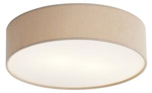 Nowoczesna lampa sufitowa taupe z aksamitnym abażurem 38 cm 2-źródła światła - Luz