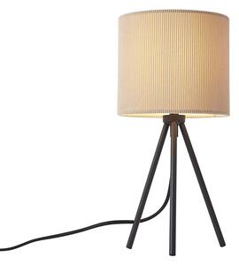 Nowoczesna lampa stołowa na trójnogu taupe z aksamitnym abażurem - Luz